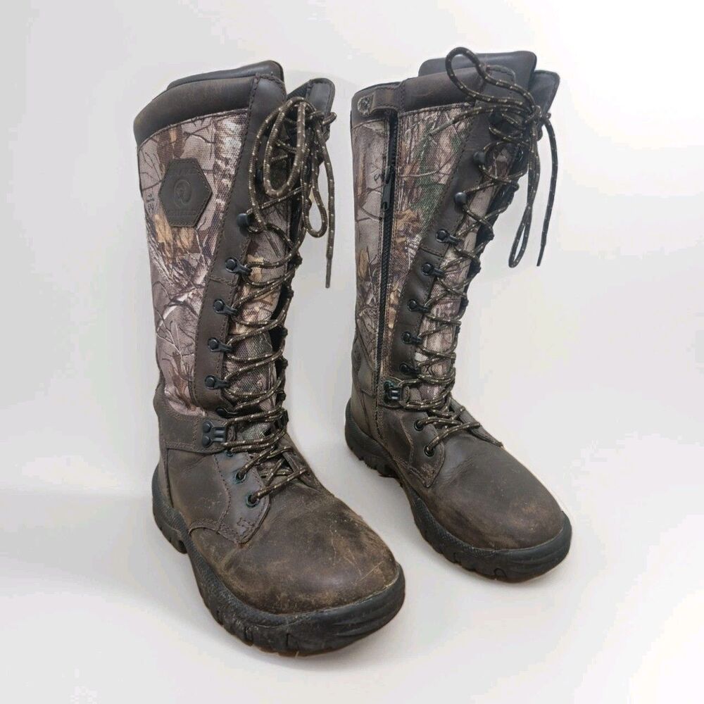Magellan Outdoor Hunting Boots Men's 7D Brown Camo SnakeShield
